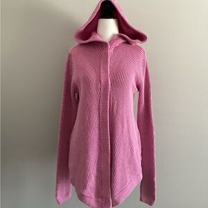 Lululemon Ivivva Pink ‘To the Moon and Back’ Hoodie Open Cardigan, Size 14 Teen